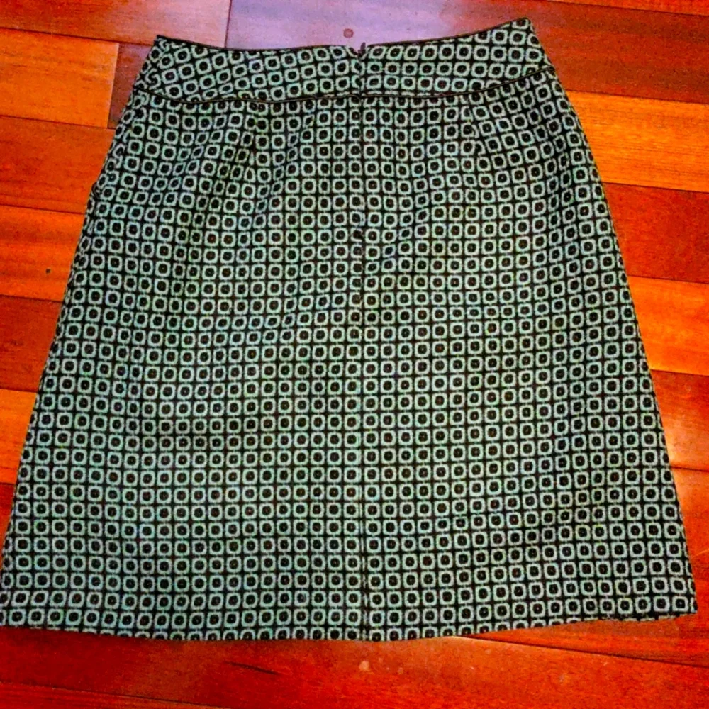 Worthington teal and brown wool skirt size 6